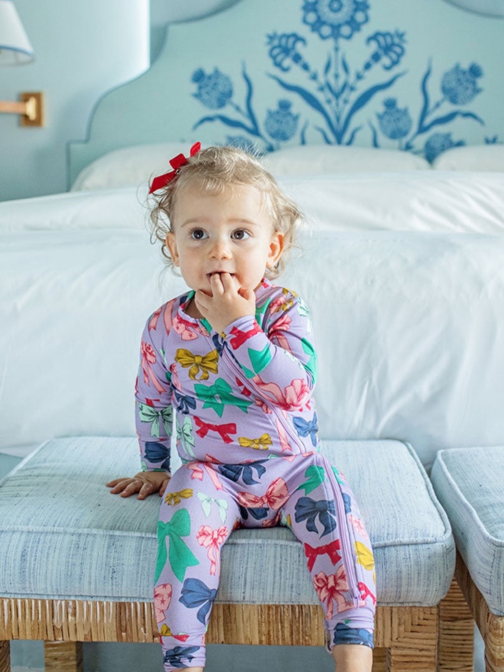 Pink Chicken Baby Bamboo Romper - Bow Party